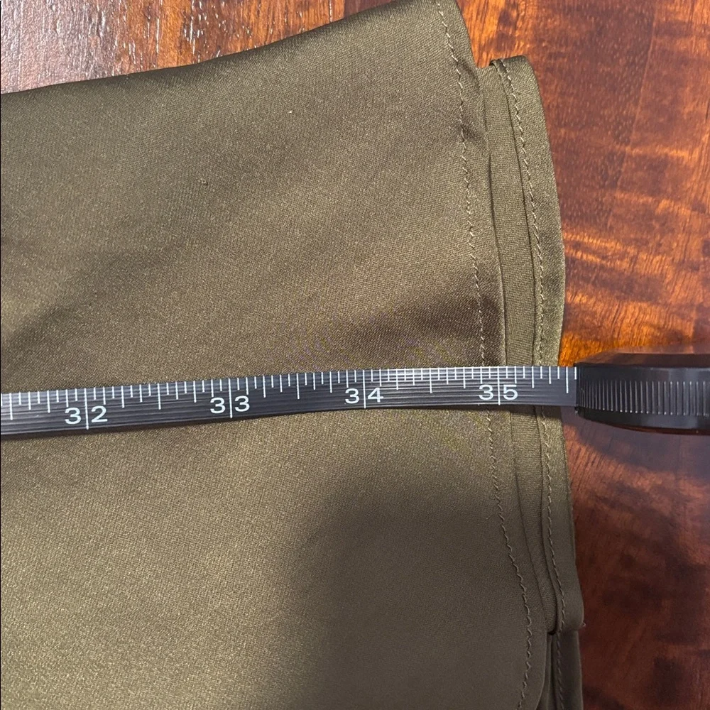 Free People Olive Green Satin Midi Skirt (size 2) - Picture 5 of 5